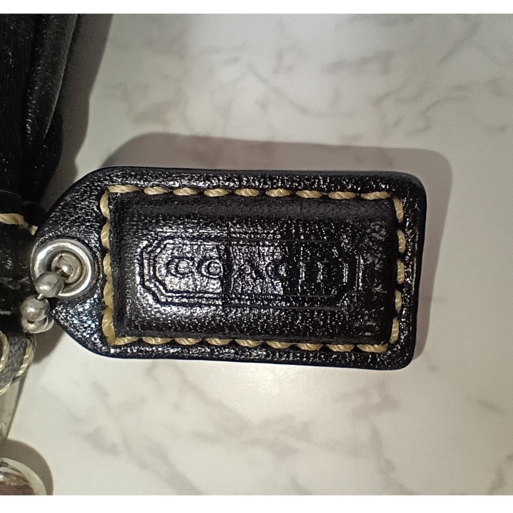 COACH Vintage Signature Stripe Black Jacquard Swingpack Crossbody Bag - EUC - Picture 9 of 10